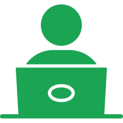 Icon of a person at a laptop symbolising tour creation